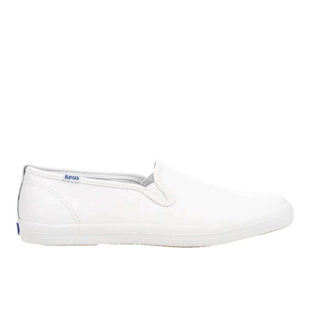 NEW KEDS women's champion slip on in white leather